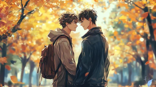 Golden hour stroll with two quiet hearts in autumn light.