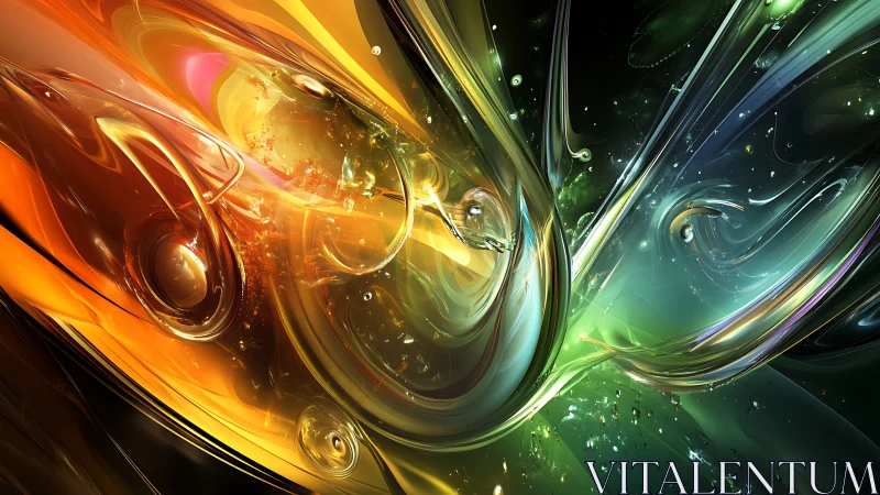 Liquid light vortexes collide in molten neon auroras of glass.