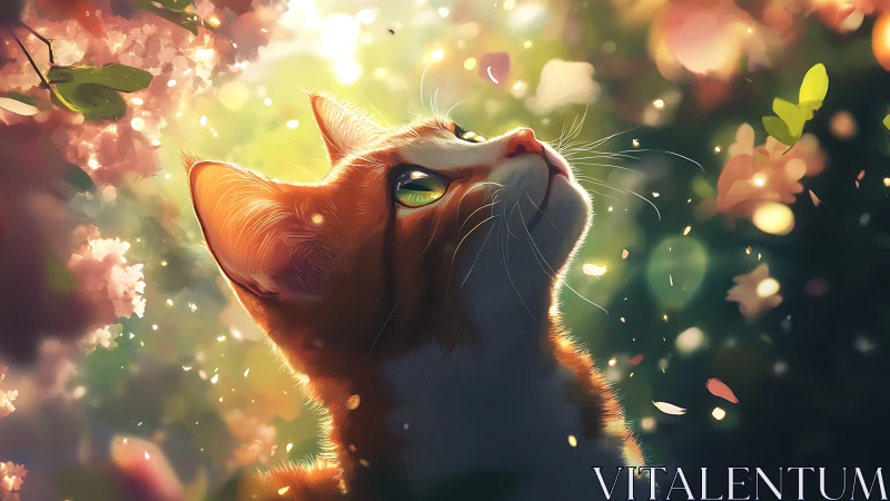 Luminous Gaze: Where Feline Dreams Meet Golden Enchantment