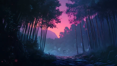 Bamboo Cathedral Welcomes Twilight's Lavender Spell