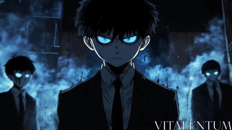 Dark-eyed psychic teens command eerie blue spectral power