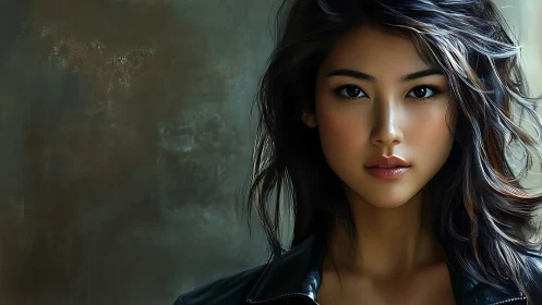 Portrait of a determined woman in cinematic side lighting.