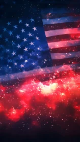 Cosmic stripes and starry fields drift through nebula light