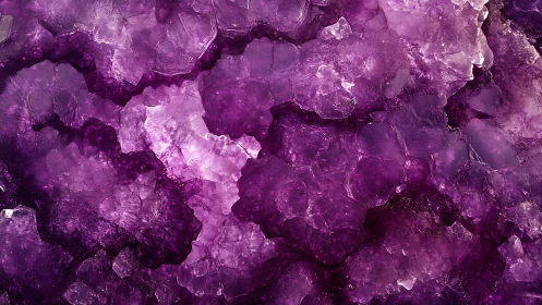 Purple crystalline mineral surface with faceted texture.