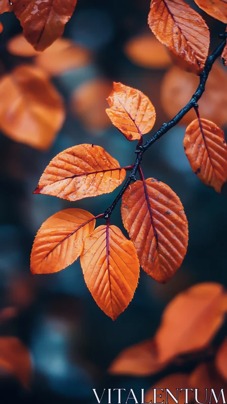 Autumn beech leaves in shallow-depth optical isolation.