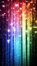 Prismatic light trails with cascading starfield glow.