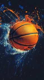 Electric splash of basketball energy in motion.
