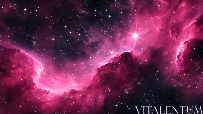 Stargazing in a Rose Nebula Sky of Soft Cosmic Light.