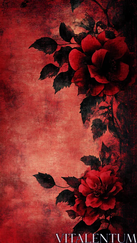 Crimson Bloom Garden: Roses Whisper Secrets in Deep Red Shadows.