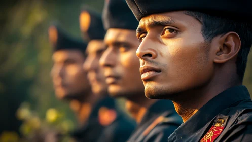 Steady Gazes in Golden Light on a Quiet Parade Ground.