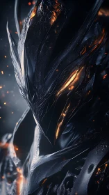 Molten Ember Knight in obsidian armor of whispering fire.