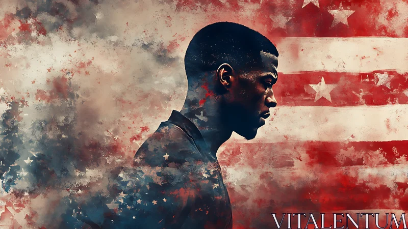 Quiet strength in red, white, and blue painted reflections.