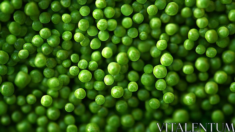 Playful green peas drifting through a bright tiny universe.