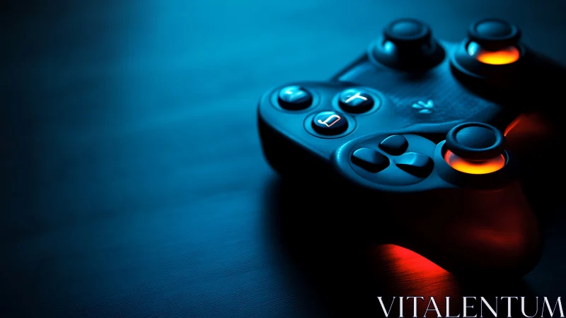 Gaming Controller Glows with Electric Intensity and Strategic Fire