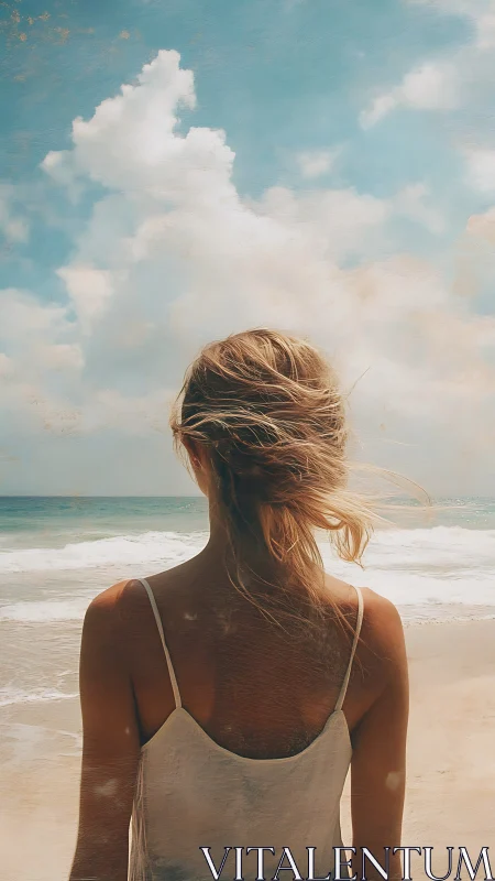 Saltwind daydreamer watching horizons unspool in light.