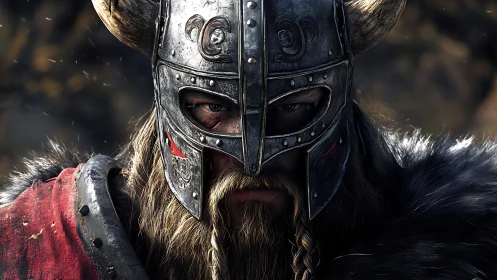 Battle-worn Viking warrior rendered with high-detail PBR shaders