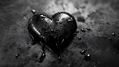 Water Droplets Form a Beautiful Heart Shape