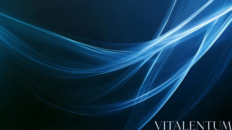 Gentle blue light ribbons drifting across a calm night sky.