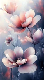 Ethereal Pink Blooms Drift Through Soft Luminous Haze