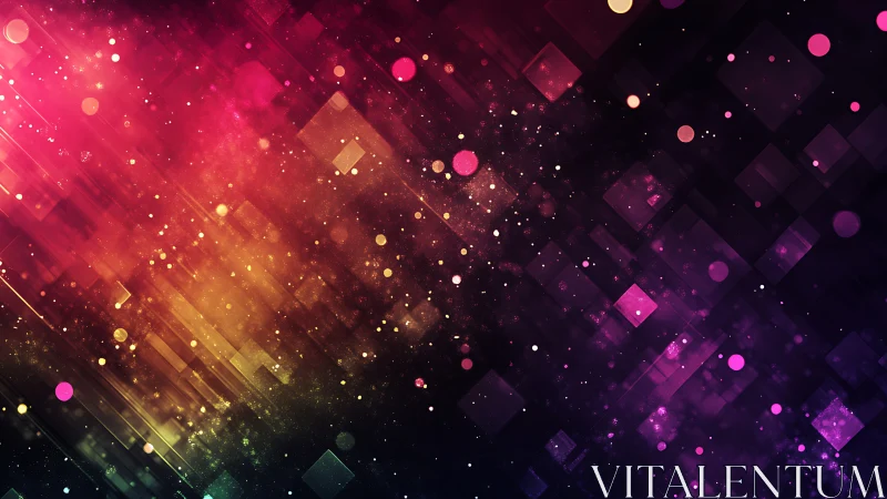 Geometric bokeh spectrum with diagonal luminous particle fields.