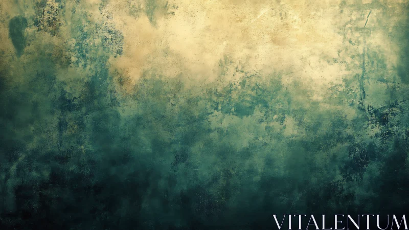 Atmospheric teal-ochre gradient with layered corrosion textures.
