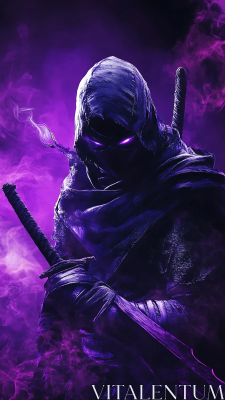 Shadow wraith ninja ignites a storm of ultraviolet steel.
