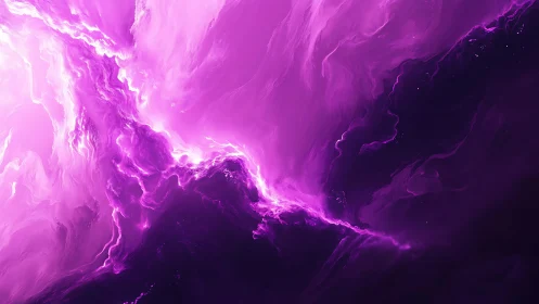 Vivid Abstract Purple Energy Swirl in Digital Art Style.