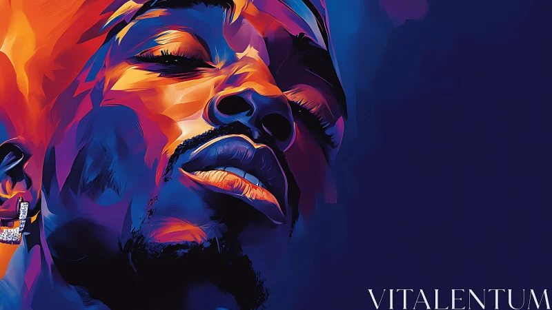 Neon quietude on a midnight stage of molten colorwaves.