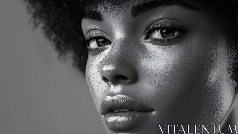 Silver-lit freckles turn a quiet gaze into lunar poetry