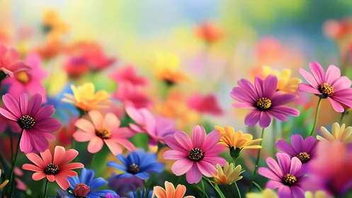 Joy-drunk wildflowers spill color across a dream meadow.