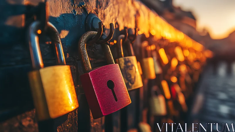 Golden Hour Promises: Vibrant Locks Gleaming in Warm Sunset Light