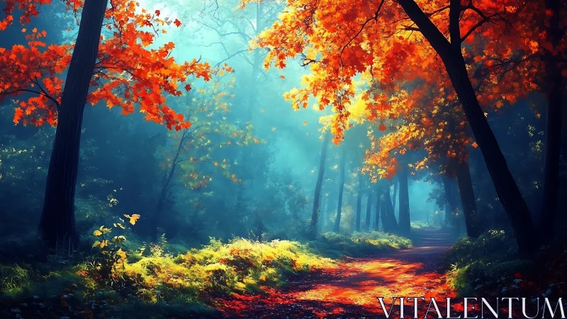 Amber Canopy Portal: Where Autumn Bleeds into Infinity.