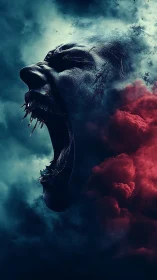 Stormborn scream dissolving into blood-red thunderclouds.