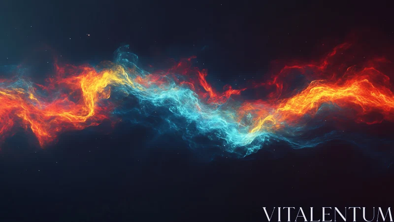 Luminous Energy Dance: Fiery Cosmic Waves.
