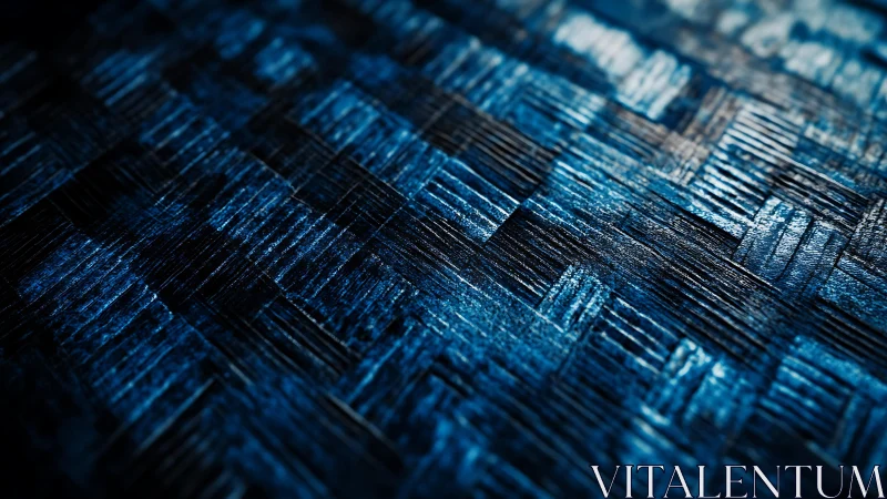 Abstract blue woven texture with glossy highlights and shadows.