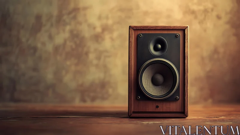 Cozy vintage wooden speaker ready to share warm, rich sound.