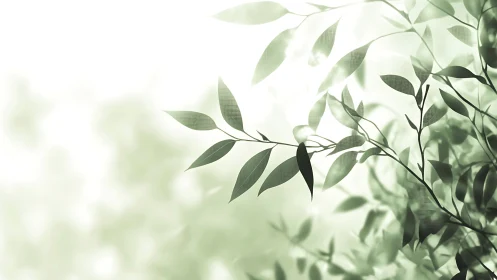 Translucent botanical silhouettes in high-key tonal diffusion.