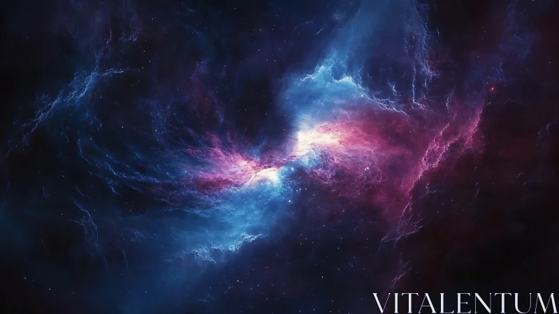 Gentle cosmic nebula glowing in calming blues and pinks.