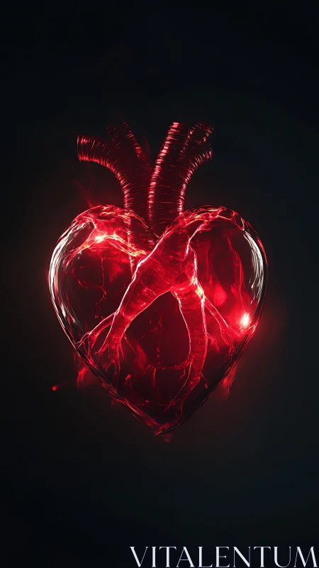 Luminescent Heart with Arterial Light Pathways.