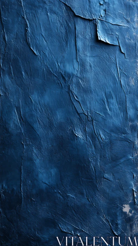 Midnight cobalt wall where textured shadows quietly gather.