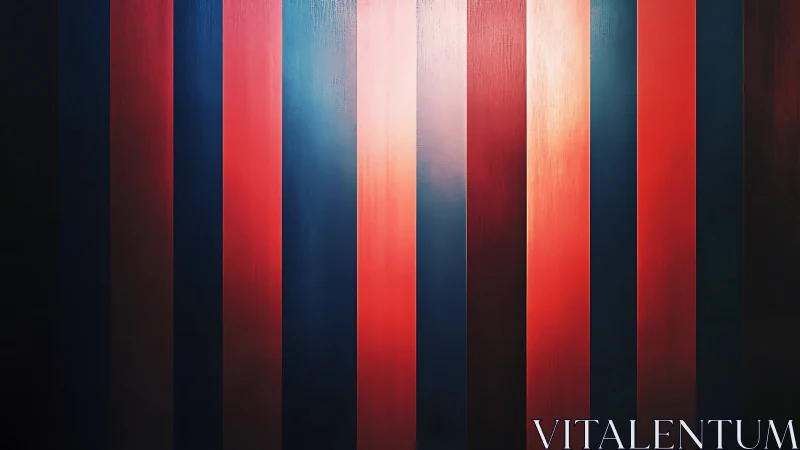 Vertical red and blue gradient stripes on dark background.