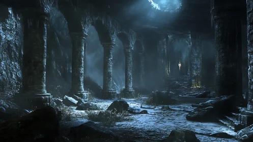 Mysterious underground hall welcomes brave wanderers onward