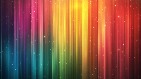 Vertical multicolor light bands form a striped spectral field