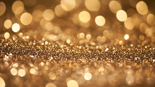 Macro depth-of-field study of golden glitter specular highlights