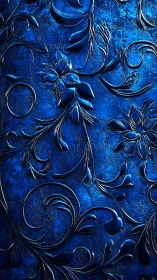 Midnight blue florals curling over luminous velvet walls.