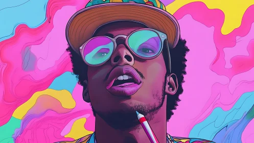 Vibrant neon portrait captures bold creative self-expression