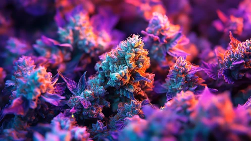 Neon Crystal Garden: Bioluminescent Blooms in Psychedelic Splendor.