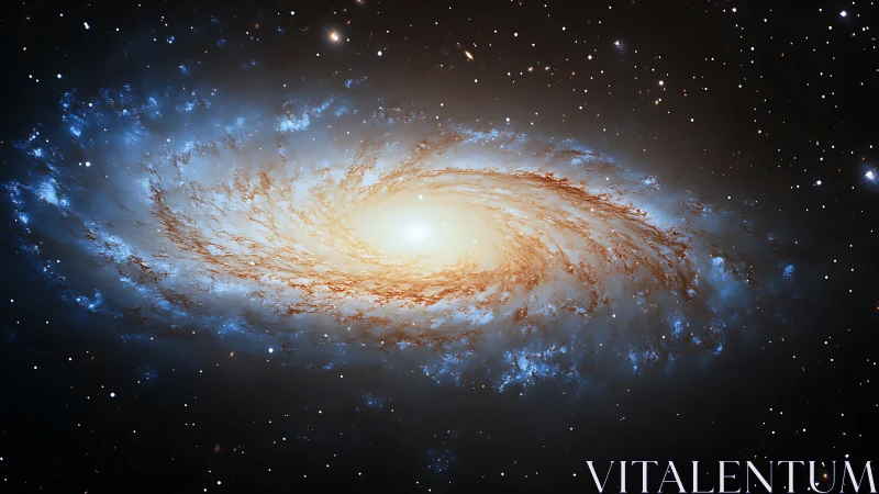 Spiral galaxy with bright core and blue star forming ring.