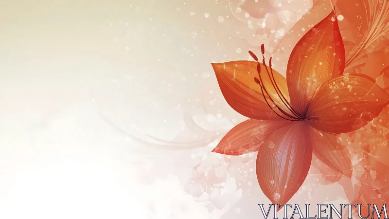 Luminescent Red Flower with Ethereal Light Effects.