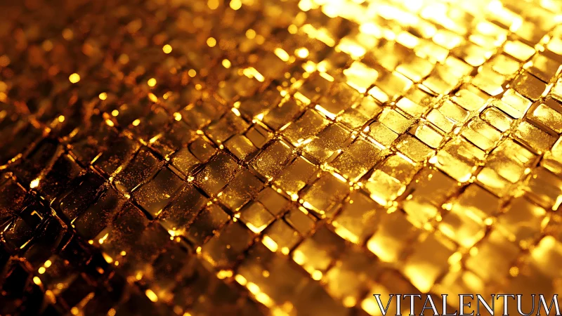 Gold-toned reflective square surface macro pattern detail.